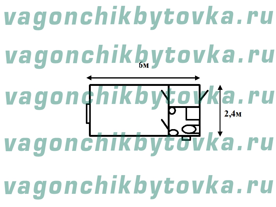 Металлический вагончик для жилья строителей